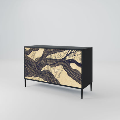 Credenza a 2 ante UNIFIED FRAGMENTS in finitura nera