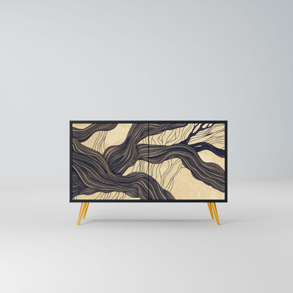 Credenza a 2 ante UNIFIED FRAGMENTS in finitura nera