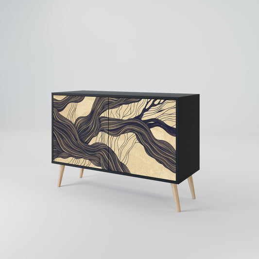 Credenza a 2 ante UNIFIED FRAGMENTS in finitura nera
