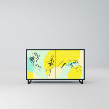 Credenza a 2 ante BODY LANGUAGE in finitura nera