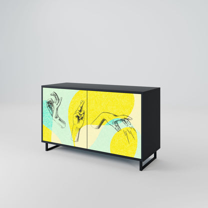Credenza a 2 ante BODY LANGUAGE in finitura nera