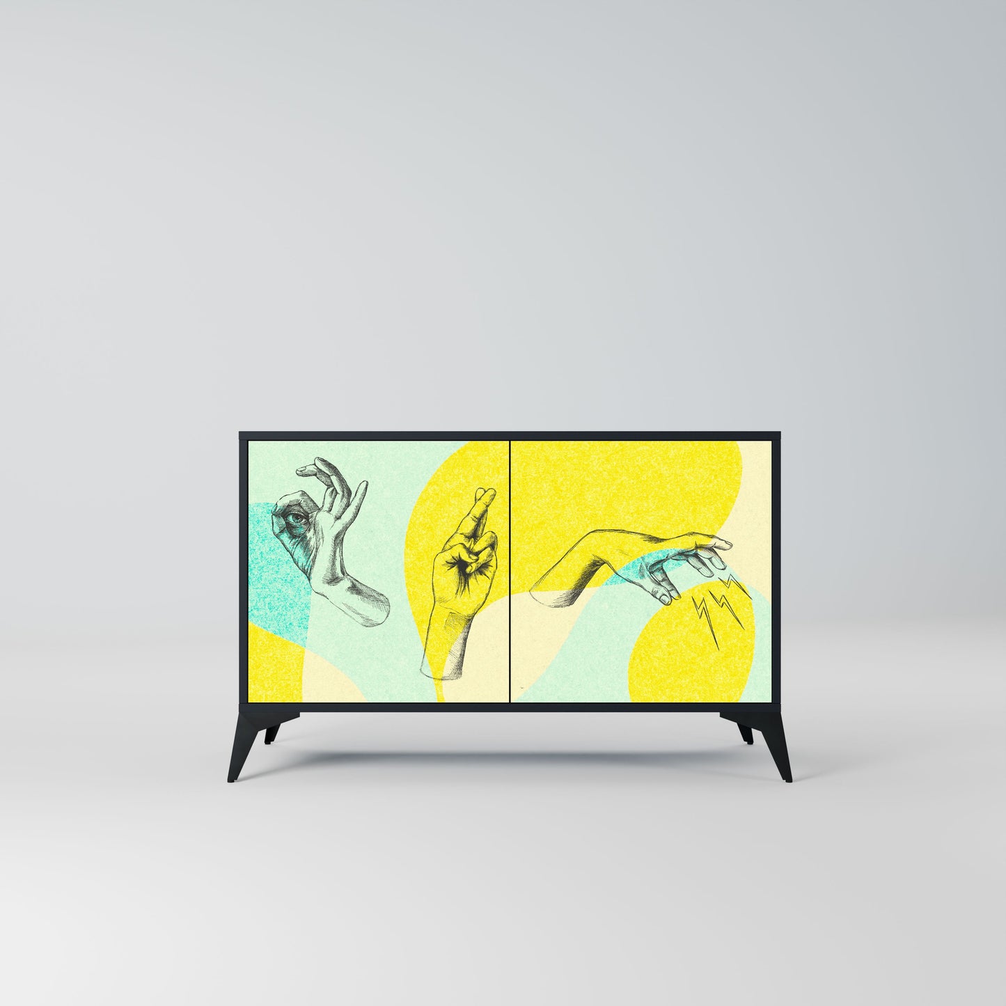 Credenza a 2 ante BODY LANGUAGE in finitura nera