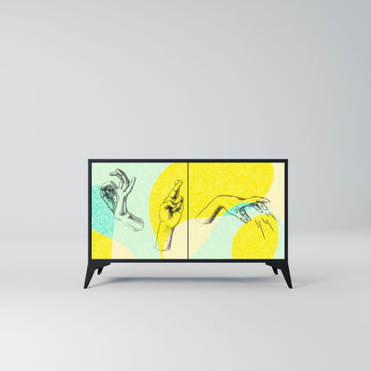 Credenza a 2 ante BODY LANGUAGE in finitura nera