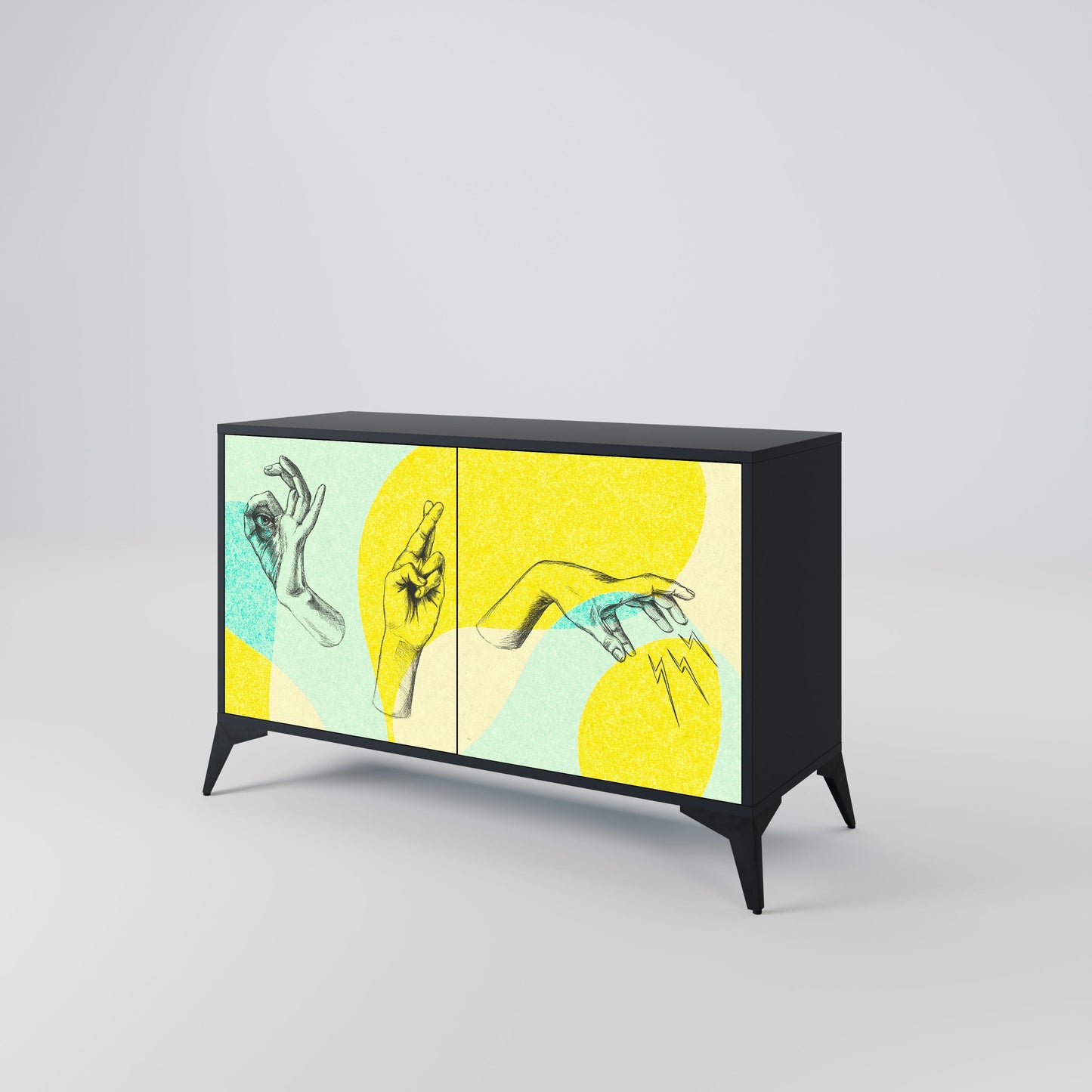Credenza a 2 ante BODY LANGUAGE in finitura nera