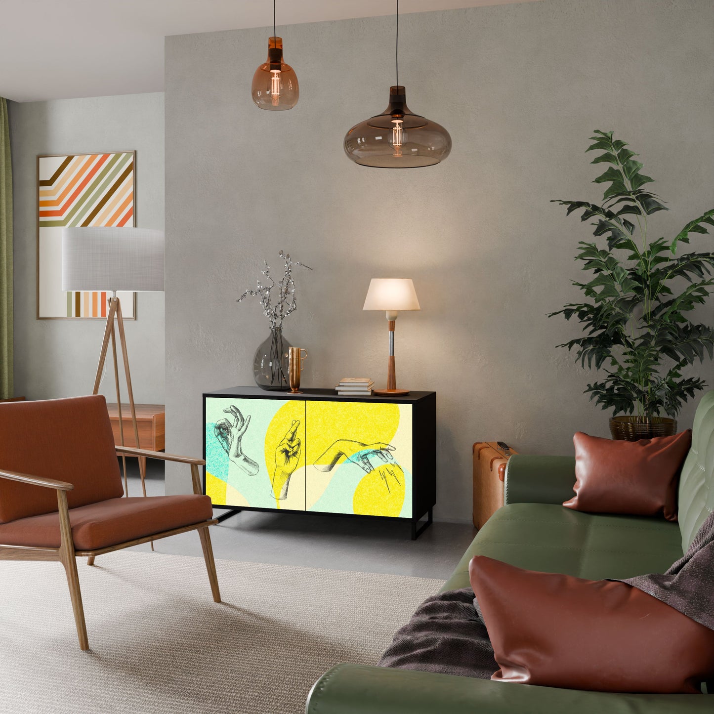 Credenza a 2 ante BODY LANGUAGE in finitura nera