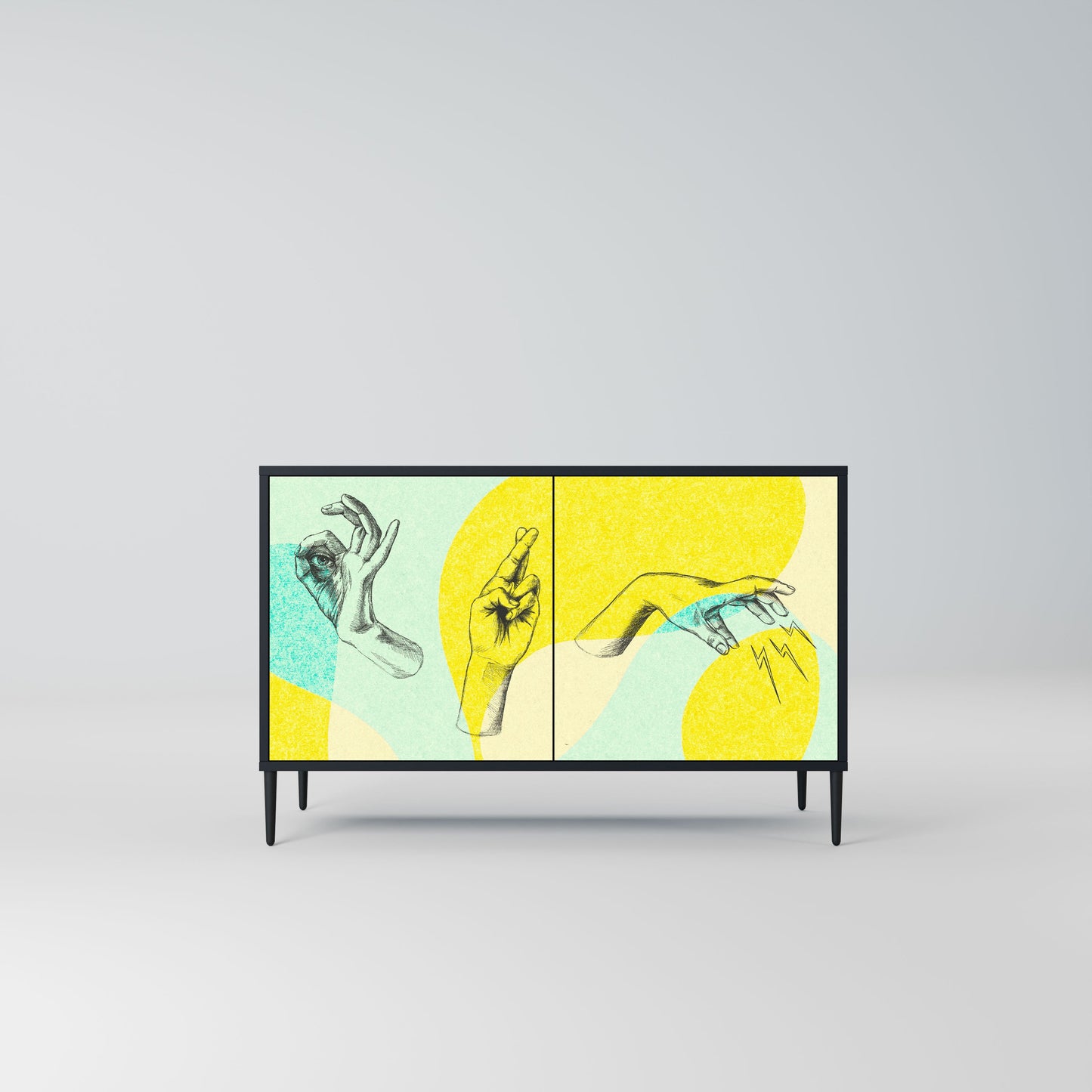Credenza a 2 ante BODY LANGUAGE in finitura nera