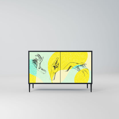 Credenza a 2 ante BODY LANGUAGE in finitura nera