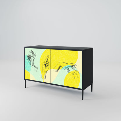 Credenza a 2 ante BODY LANGUAGE in finitura nera