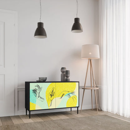 Credenza a 2 ante BODY LANGUAGE in finitura nera