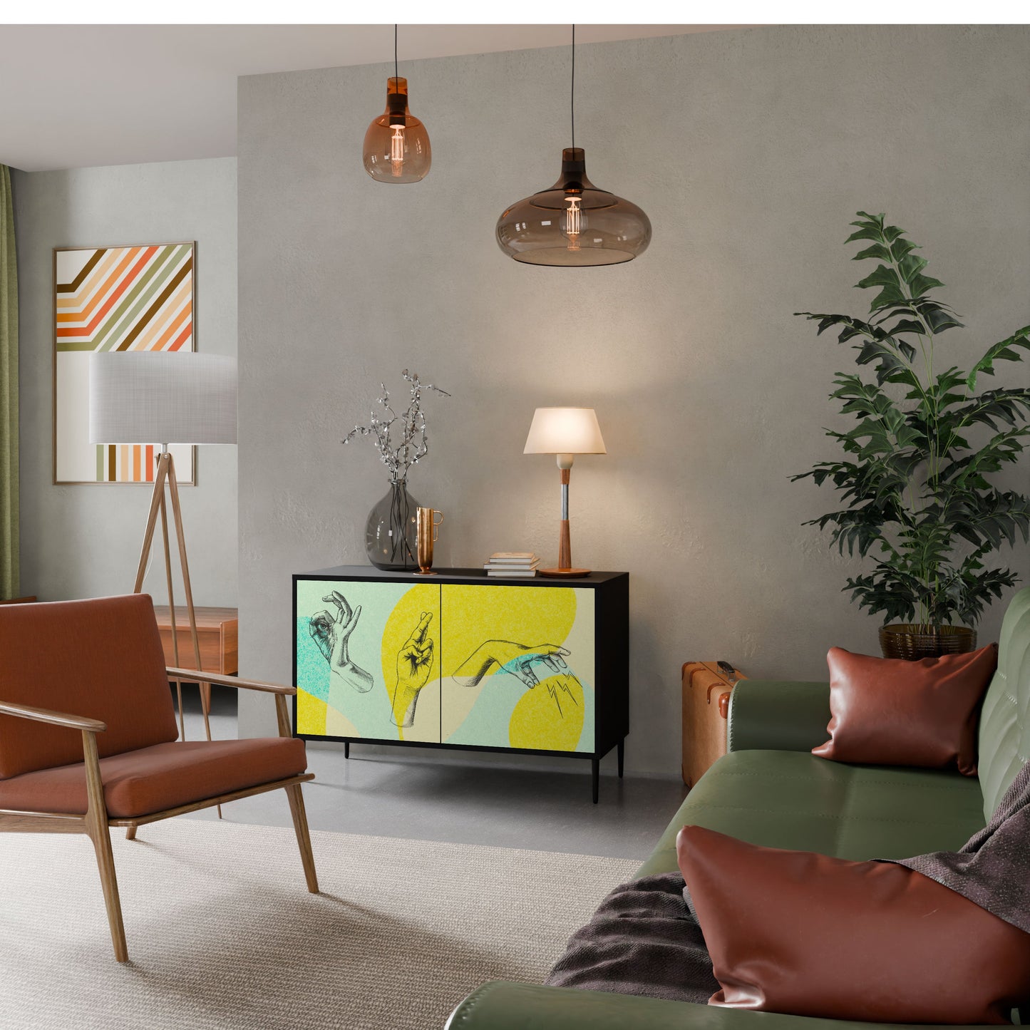 Credenza a 2 ante BODY LANGUAGE in finitura nera
