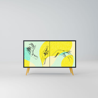 Credenza a 2 ante BODY LANGUAGE in finitura nera
