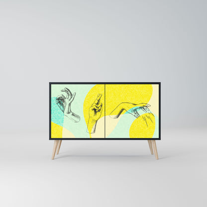 Credenza a 2 ante BODY LANGUAGE in finitura nera