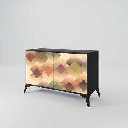 Credenza a 2 ante GEOMETRIC FUSION in finitura nera