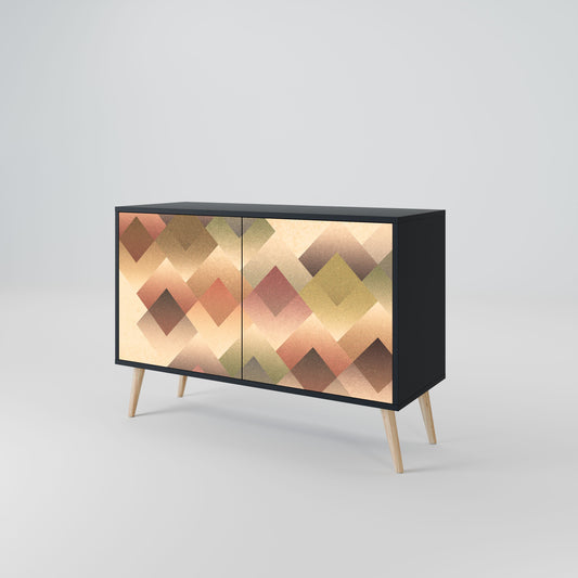 Credenza a 2 ante GEOMETRIC FUSION in finitura nera