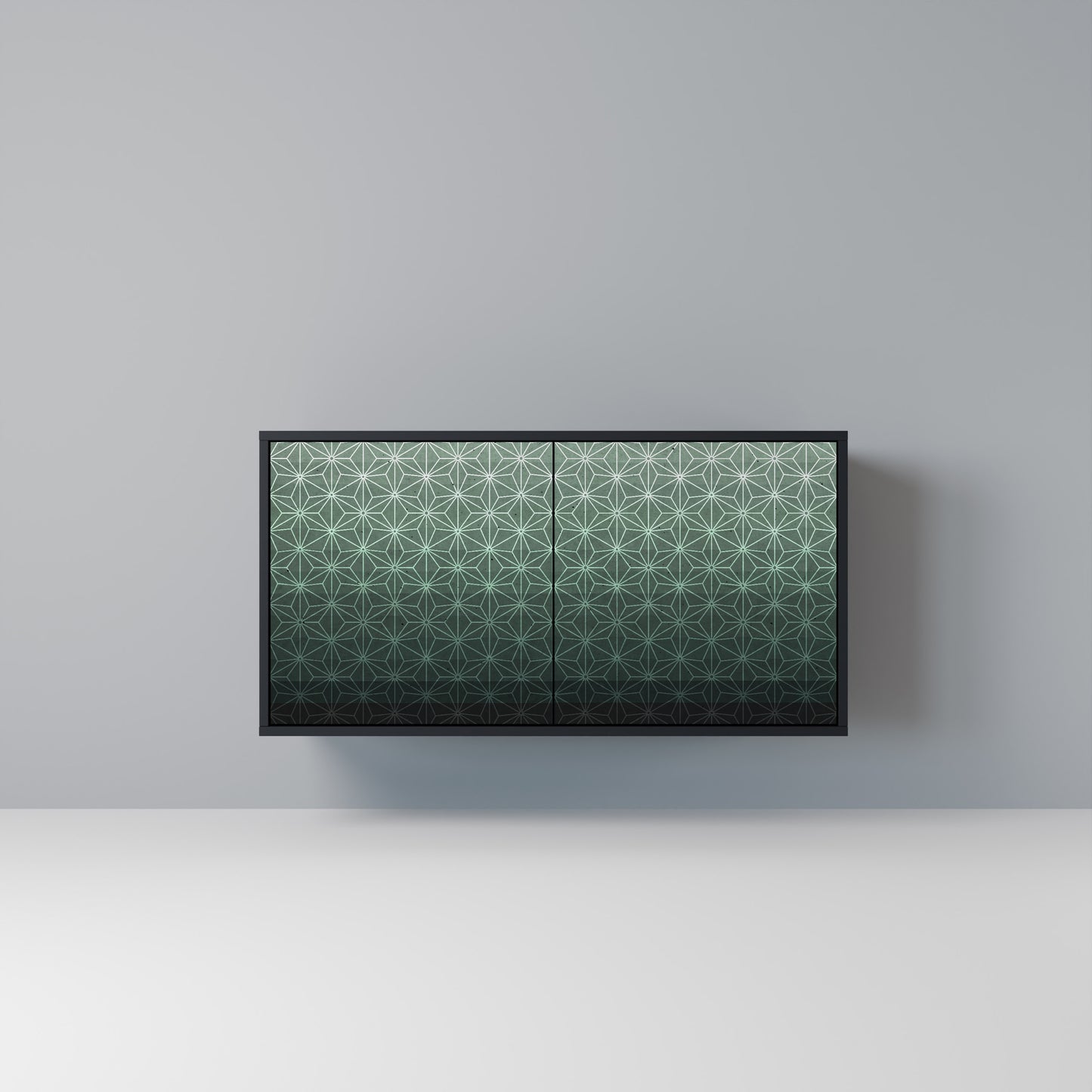 ORNAMENTAL GLIMMER Madia a 2 Ante in Finitura Nera