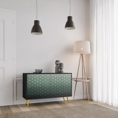 Credenza ORNAMENTAL GLIMMER a 2 ante in finitura nera