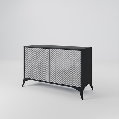 Credenza CONCRETE ZIG ZAG a 2 ante in finitura nera