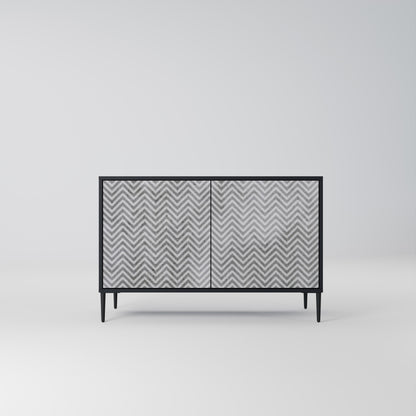 Credenza CONCRETE ZIG ZAG a 2 ante in finitura nera
