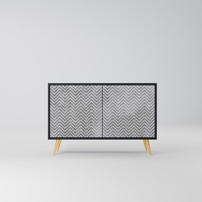 Credenza CONCRETE ZIG ZAG a 2 ante in finitura nera