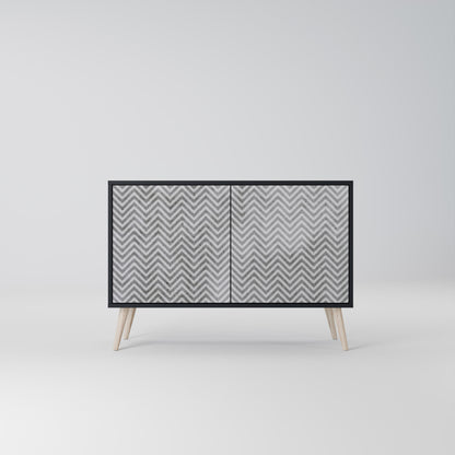 Credenza CONCRETE ZIG ZAG a 2 ante in finitura nera