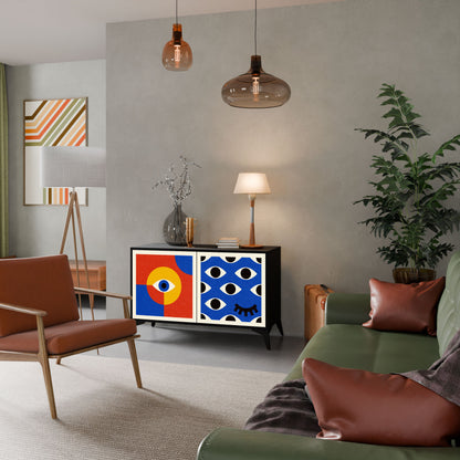 Credenza a 2 ante GEOMETRIC EYES in finitura nera
