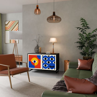 Credenza a 2 ante GEOMETRIC EYES in finitura nera