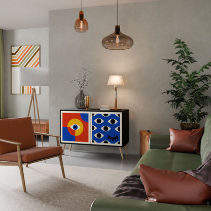 Credenza a 2 ante GEOMETRIC EYES in finitura nera