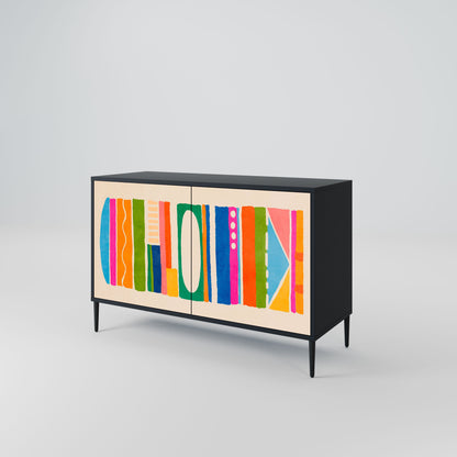 GEOMETRIC SHINE 2-Door Sideboard in Black Finish