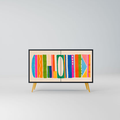 GEOMETRIC SHINE 2-Door Sideboard in Black Finish