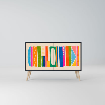 GEOMETRIC SHINE 2-Door Sideboard in Black Finish