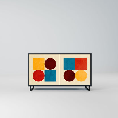Credenza a 2 ante GEOMETRIC PUZZLE in finitura nera