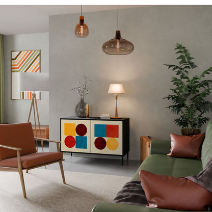 Credenza a 2 ante GEOMETRIC PUZZLE in finitura nera
