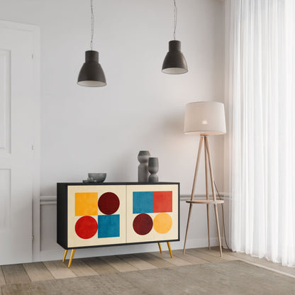 Credenza a 2 ante GEOMETRIC PUZZLE in finitura nera