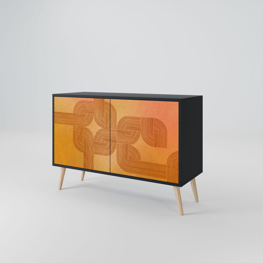 Credenza a 2 ante con finitura nera STRENGTHENING RELATION