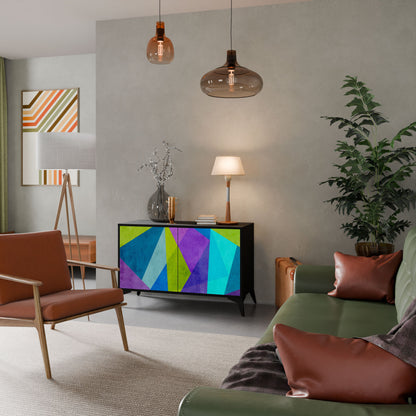 Credenza COLD SHOWCASE a 2 ante in finitura nera
