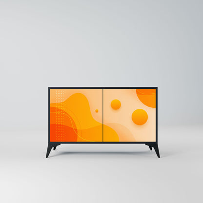 Credenza a 2 ante ORANGE ARRANGEMENT in finitura nera