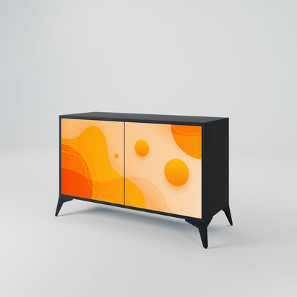 Credenza a 2 ante ORANGE ARRANGEMENT in finitura nera