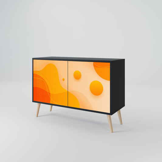 Credenza a 2 ante ORANGE ARRANGEMENT in finitura nera
