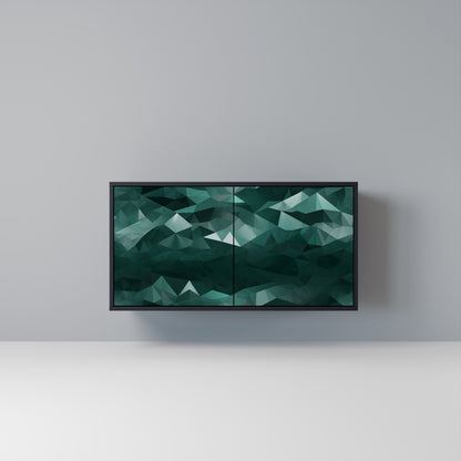 POLYGONAL FLOATING Madia a 2 Ante in Finitura Nera