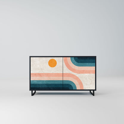 Credenza a due ante TWO HALVES in finitura nera