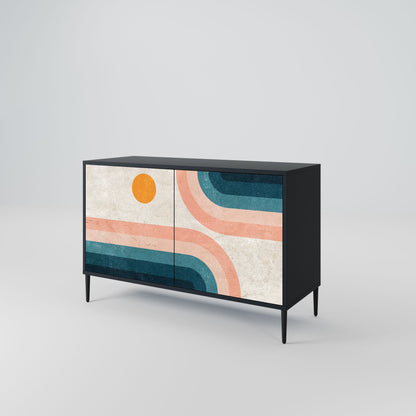 Credenza a due ante TWO HALVES in finitura nera