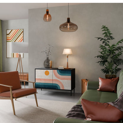 Credenza a due ante TWO HALVES in finitura nera