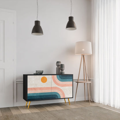 Credenza a due ante TWO HALVES in finitura nera