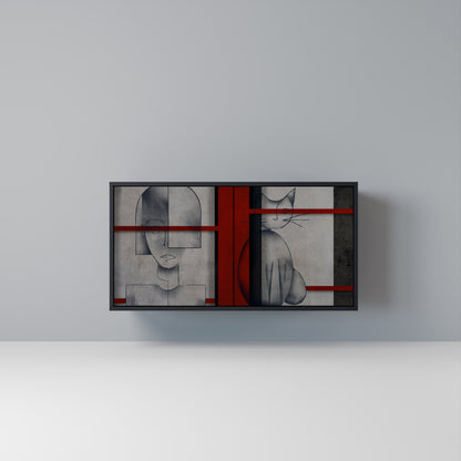 GRAY FIGURES Madia a 2 Ante in Finitura Nera