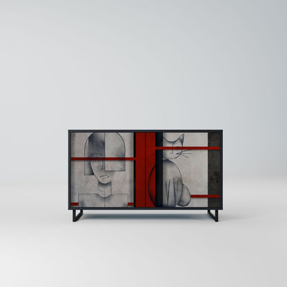 Credenza a 2 ante GRAY FIGURES in finitura nera