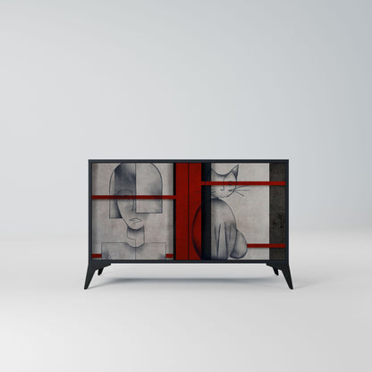 Credenza a 2 ante GRAY FIGURES in finitura nera