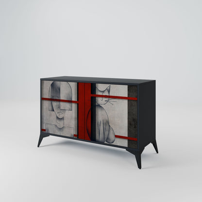 Credenza a 2 ante GRAY FIGURES in finitura nera