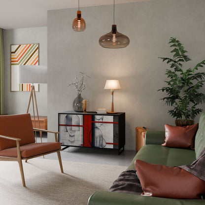 Credenza a 2 ante GRAY FIGURES in finitura nera