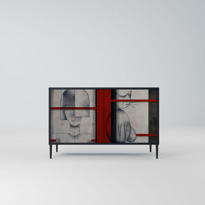 Credenza a 2 ante GRAY FIGURES in finitura nera