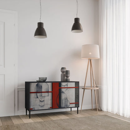 Credenza a 2 ante GRAY FIGURES in finitura nera